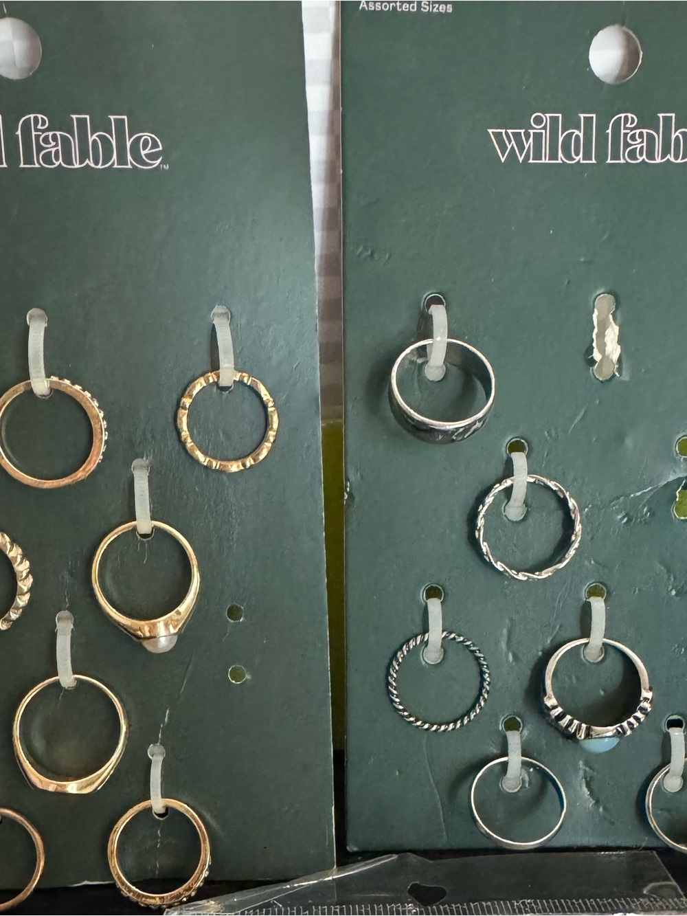 wild fable Mixed Metal Stack Rings in Gold and Silver Tones